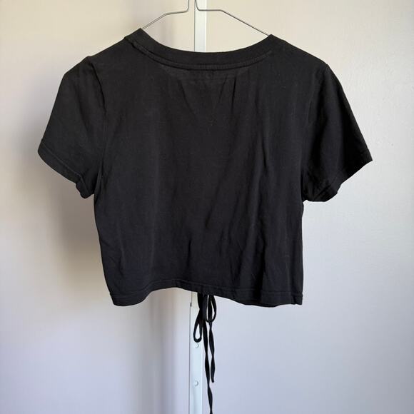 Rails sz S‎ Black Cotton Adjustable Ruched Crop Tee - Picture 7 of 7